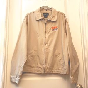 Rare VINTAGE Luna Pier Racing Jacket Embroidered Full Zip Khaki Gain Logo XL